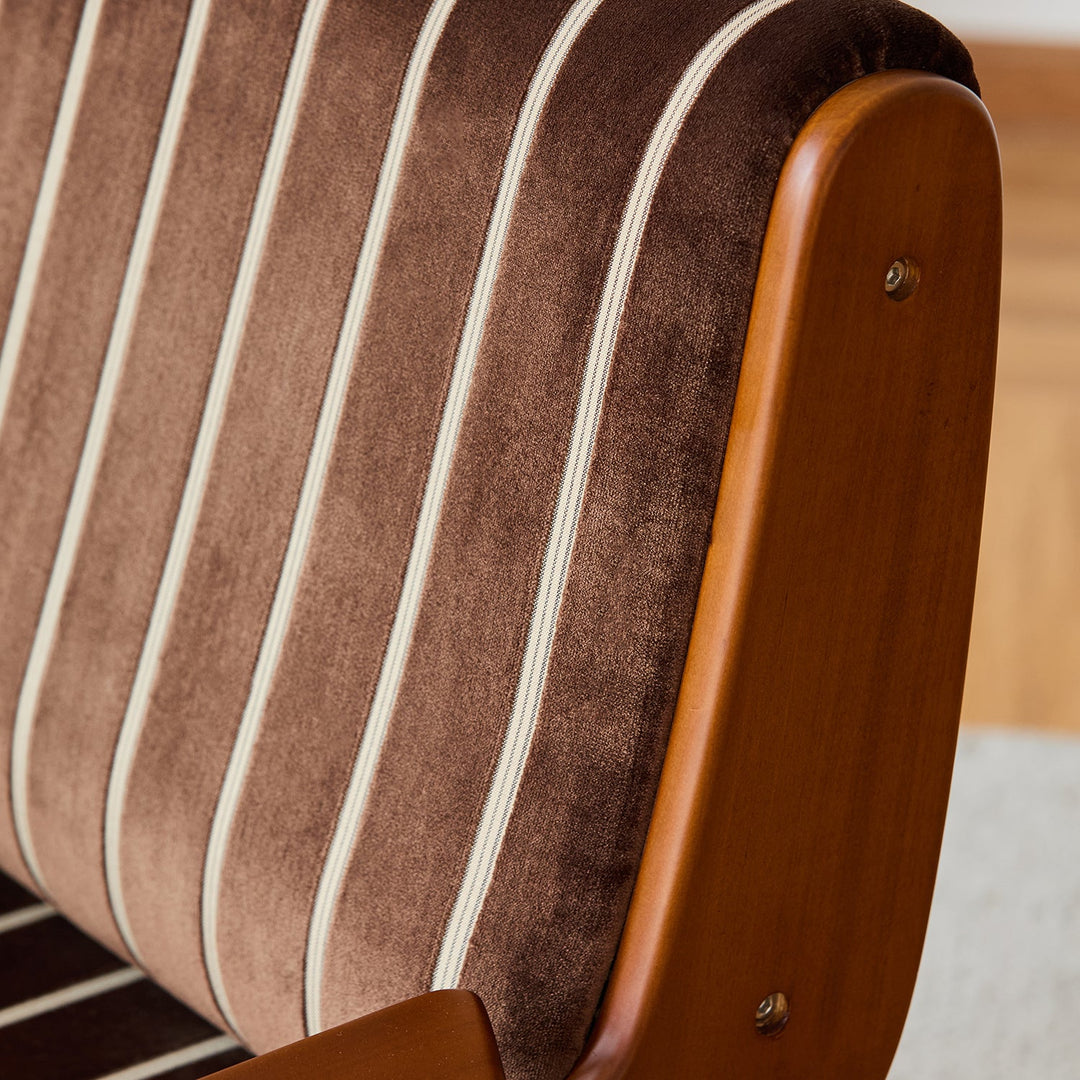 Bauhaus mixed weave fabric 1 seater sofa truffle detail 12.