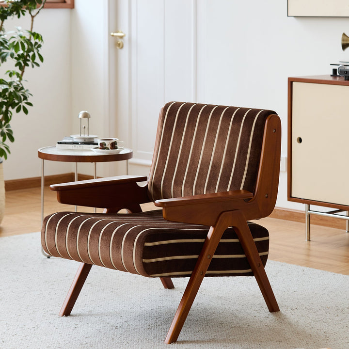 Bauhaus mixed weave fabric 1 seater sofa truffle detail 7.