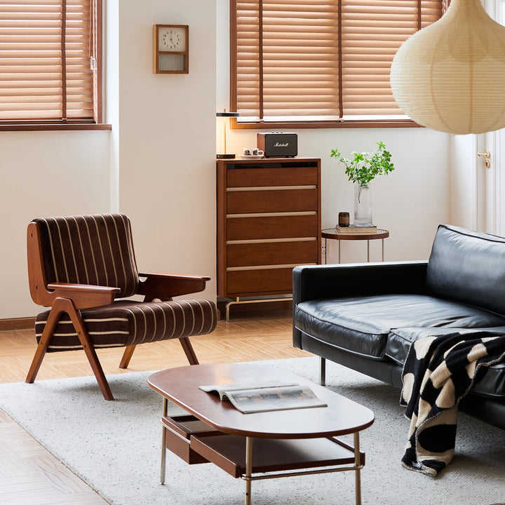 Bauhaus mixed weave fabric 1 seater sofa truffle detail 5.