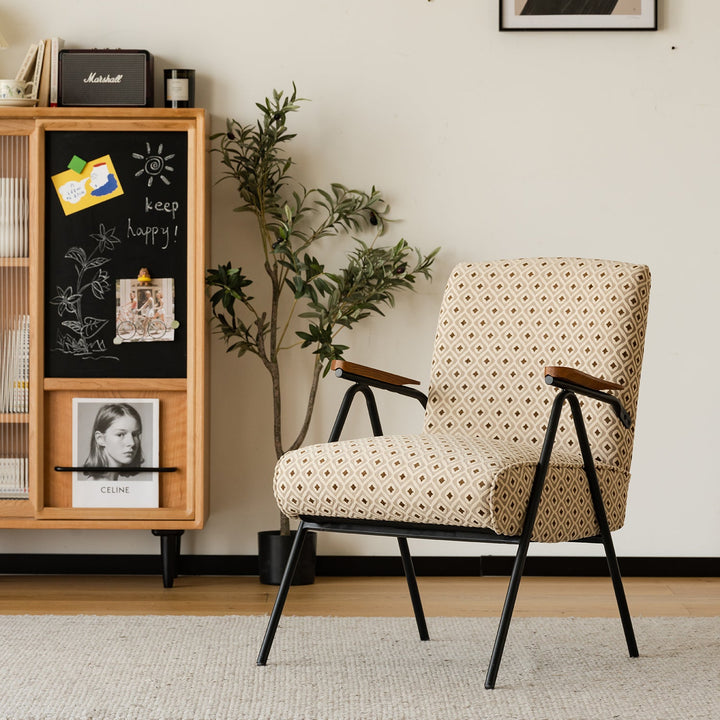 Bauhaus mixed weave fabric 1 seater sofa wheat primary product view.