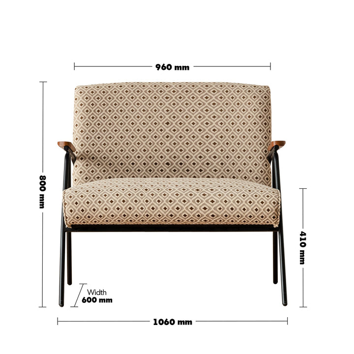 Vintage Mixed Weave Fabric 2 Seater Sofa WHEAT