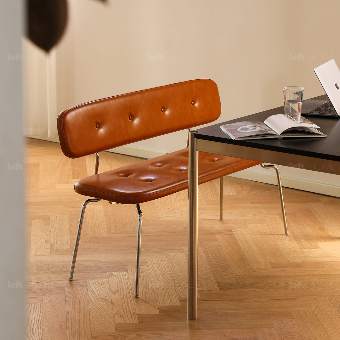 Bauhaus pu leather dining bench with backrest hera detail 1.