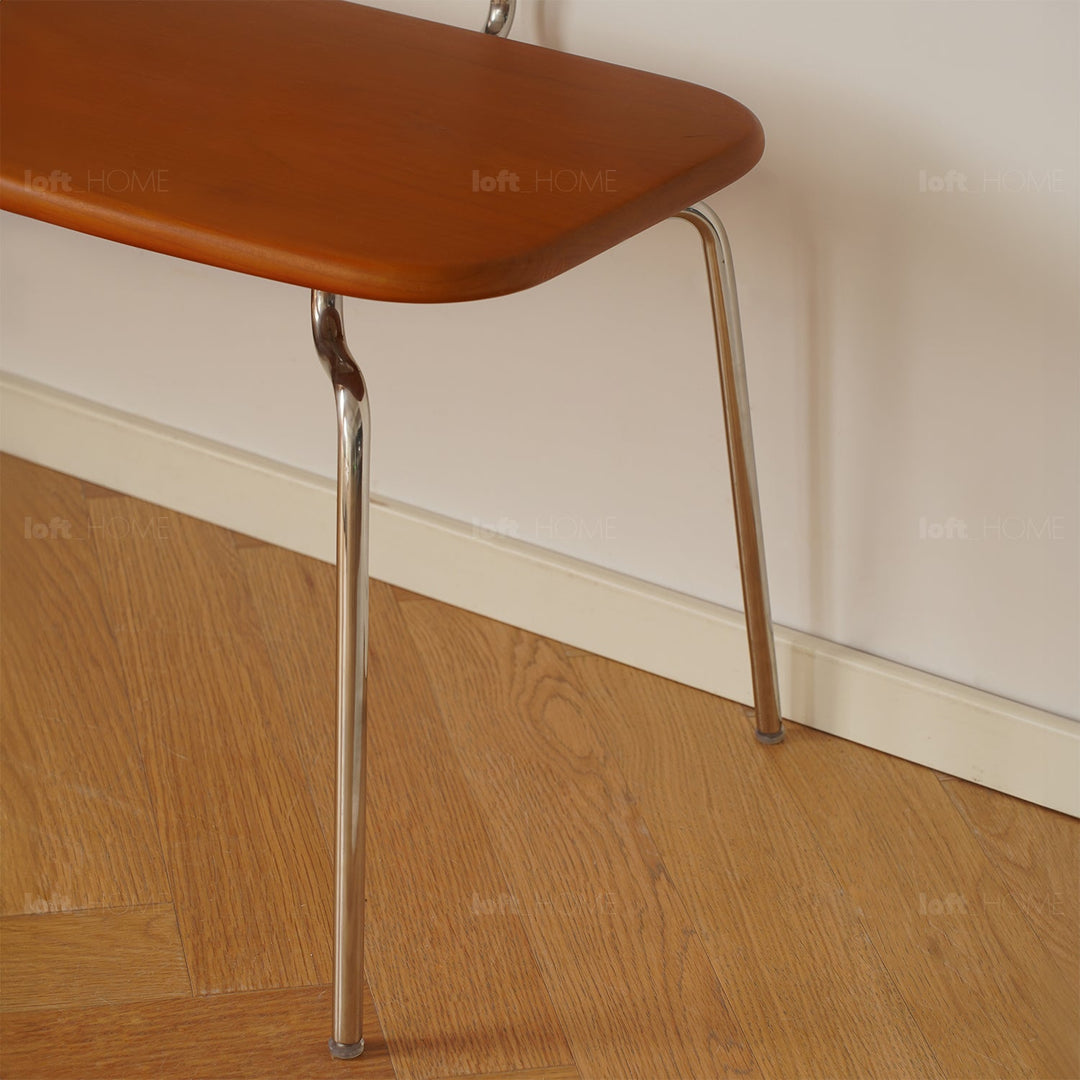 Bauhaus pu leather dining bench with backrest hera in panoramic view.