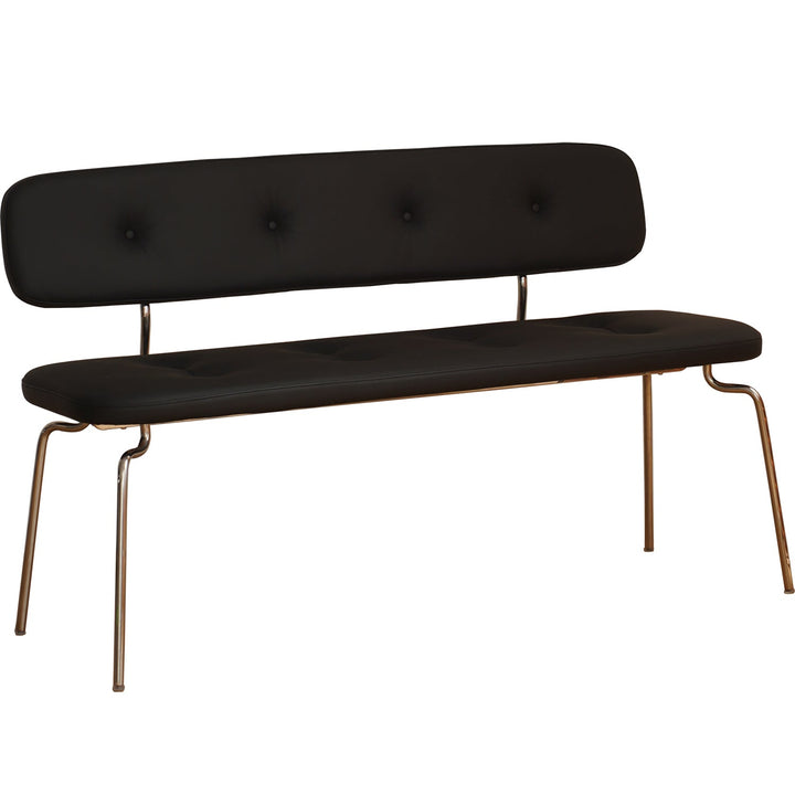 Bauhaus pu leather dining bench with backrest hera detail 4.