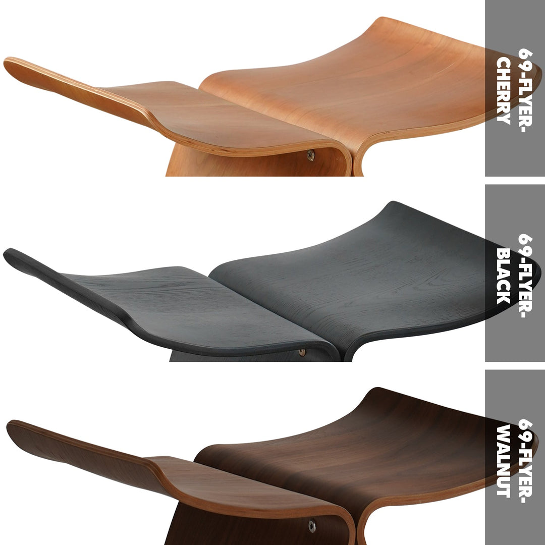 Vintage plywood stool flyer color swatches.