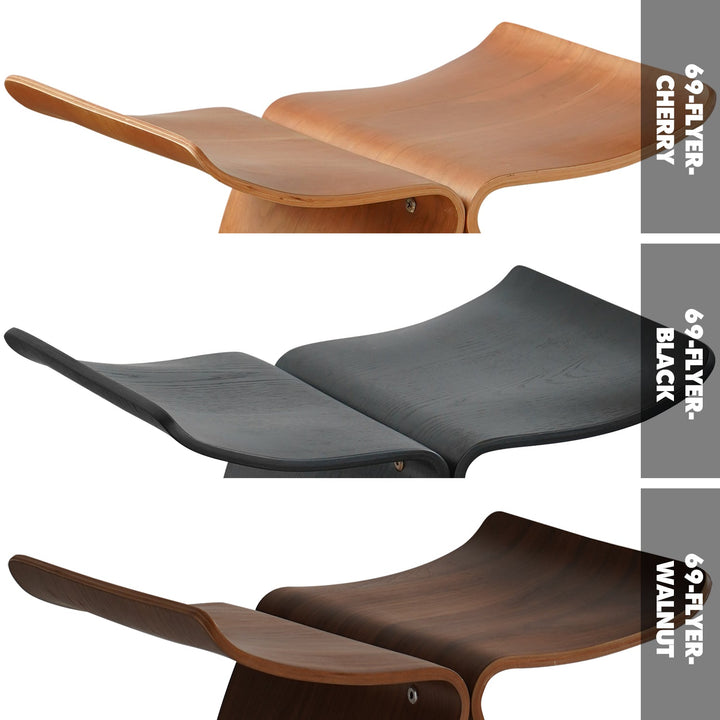 Vintage plywood stool flyer color swatches.