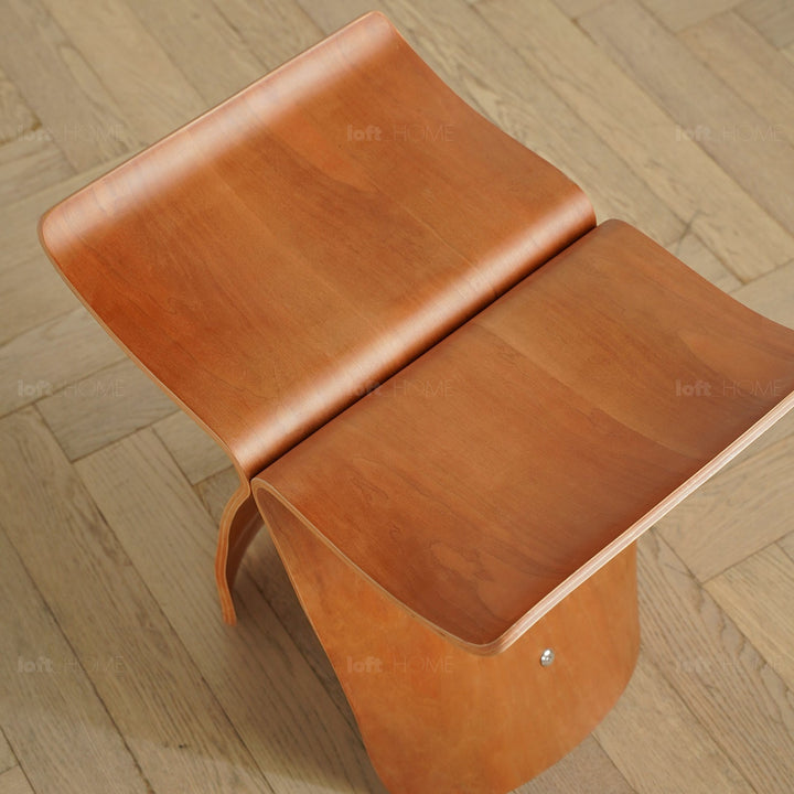 Vintage plywood stool flyer with context.