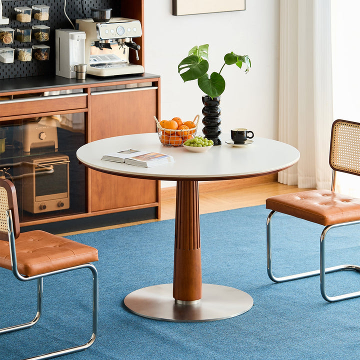 Vintage Sintered Stone Round Dining Table GREY