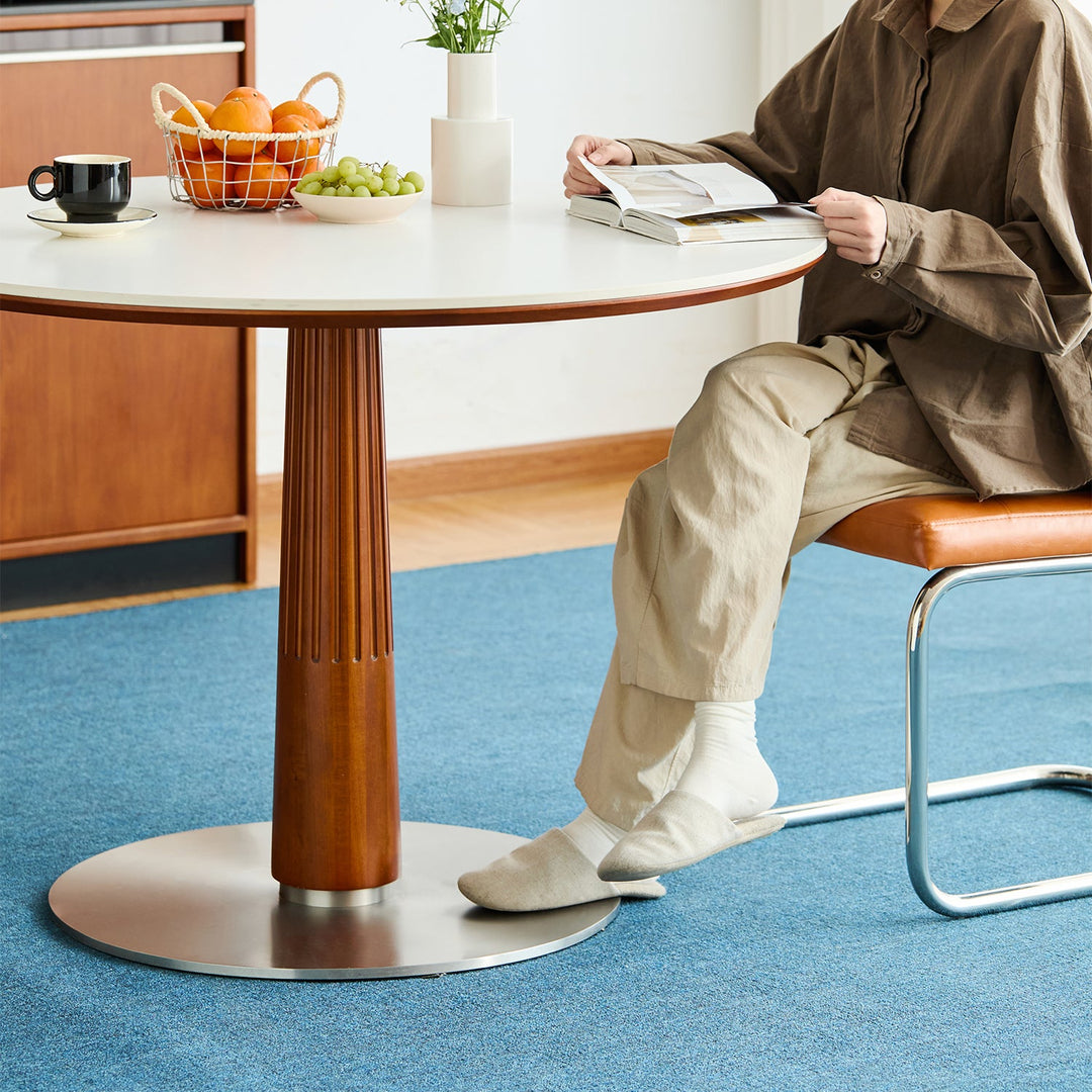 Vintage Sintered Stone Round Dining Table GREY