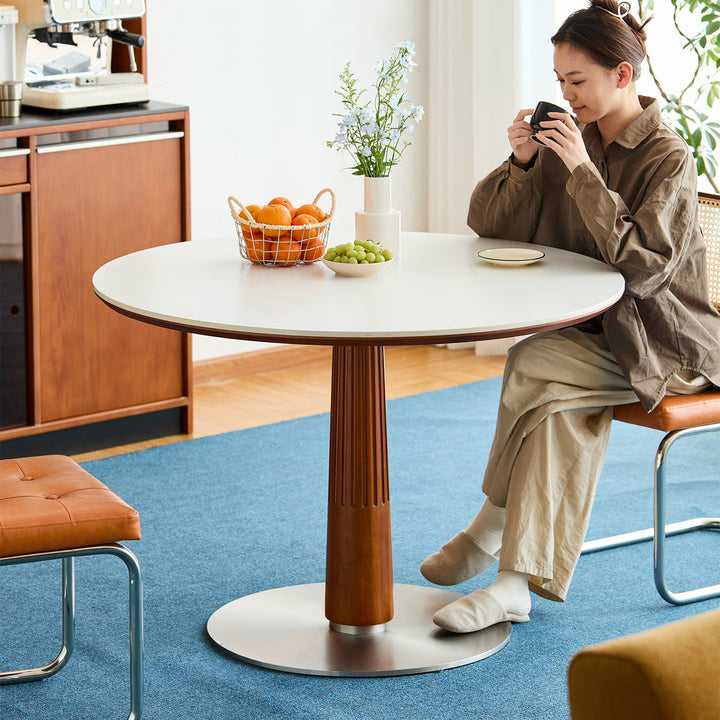 Vintage Sintered Stone Round Dining Table GREY
