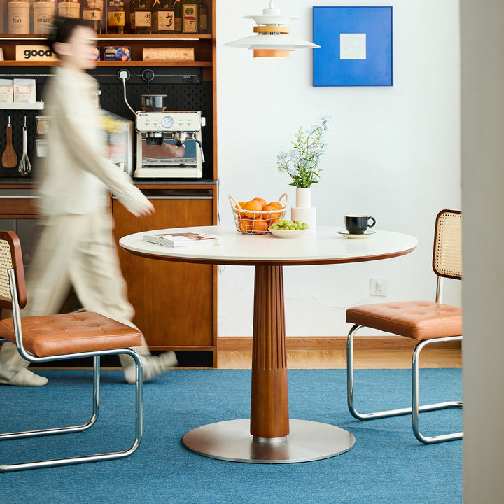 Vintage Sintered Stone Round Dining Table GREY