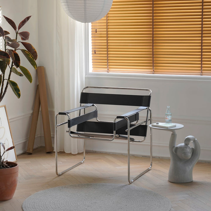 Vintage Steel Leather Sofa Chair 1 Seater Sofa WASSILY