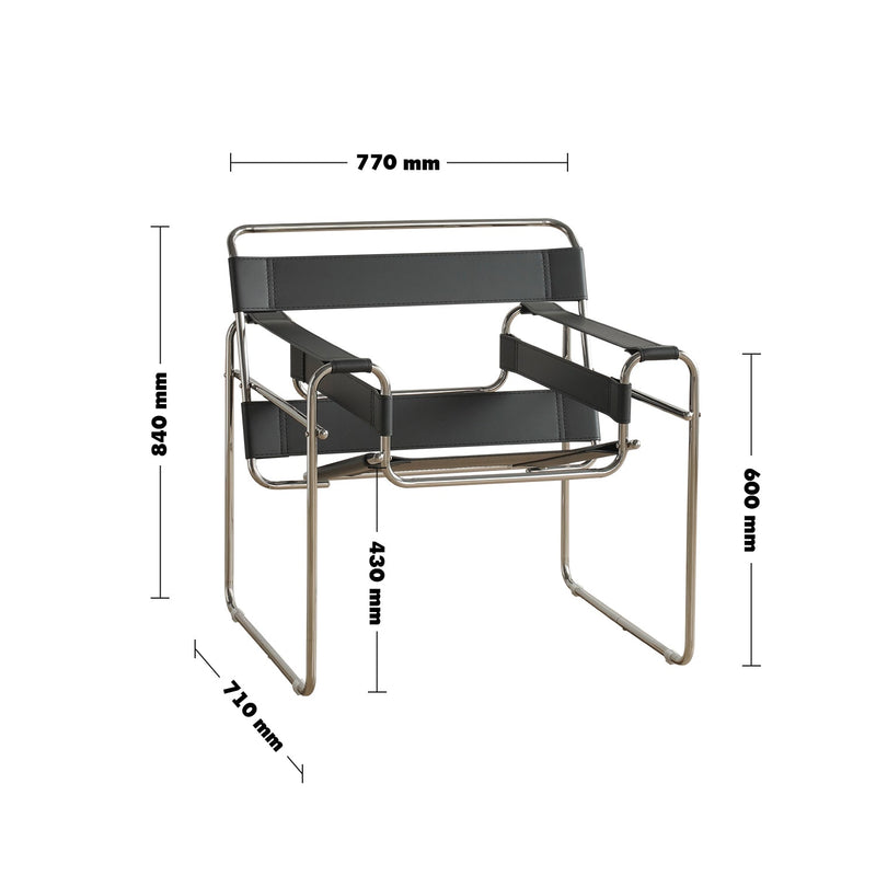 Bauhaus steel leather sofa chair 1 seater sofa wassily size charts.