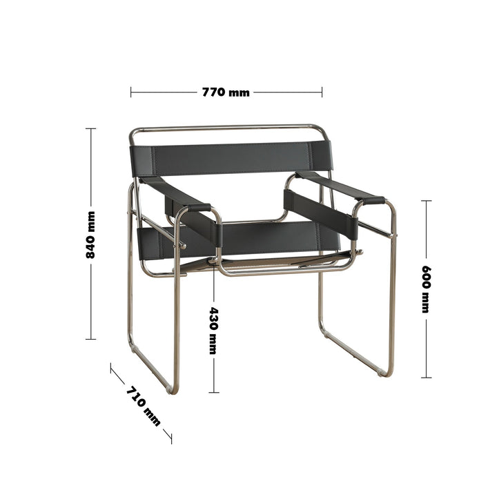 Bauhaus steel leather sofa chair 1 seater sofa wassily size charts.