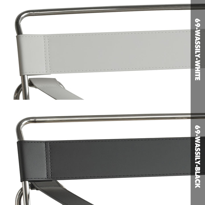 Vintage Steel Leather Sofa Chair 1 Seater Sofa WASSILY