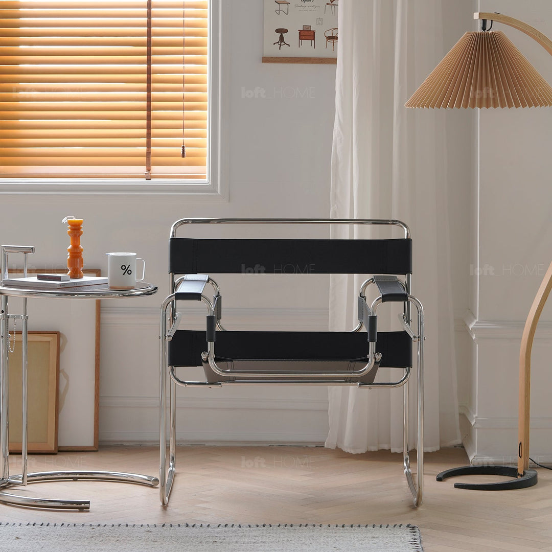 Vintage Steel Leather Sofa Chair 1 Seater Sofa WASSILY