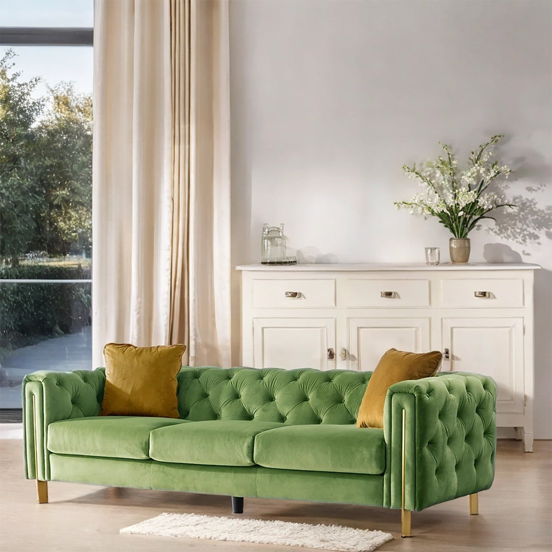 Vintage Velvet Fabric 3 Seater Sofa DUZZLE