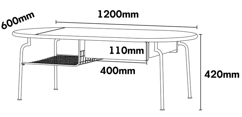 Bauhaus Boxwood Coffee Table CLOUD Size Chart