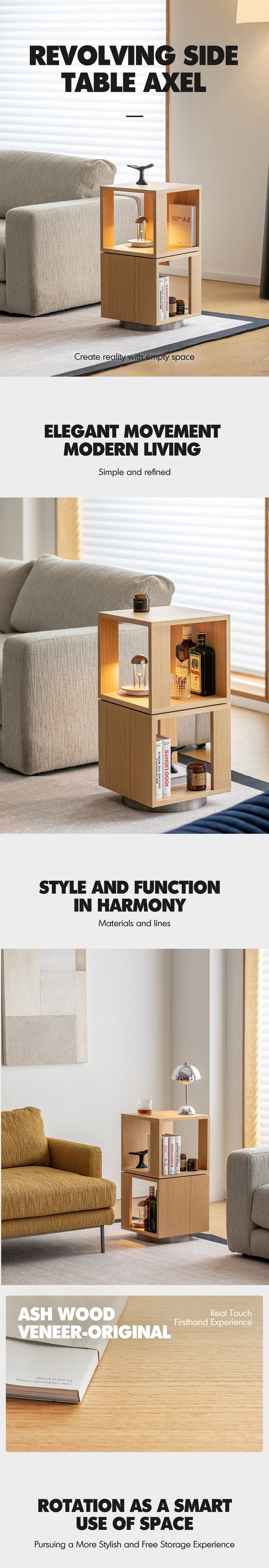 Minimalist Ash Wood Veneer Revolving Side Table AXEL Good to Know Preview-1