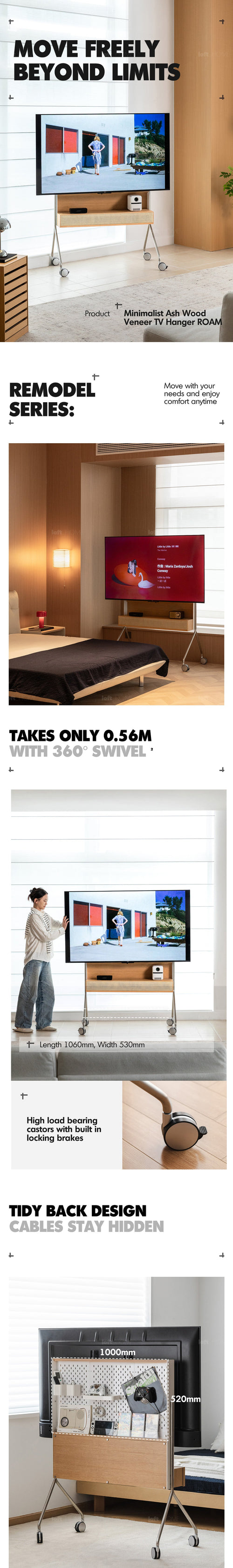 Minimalist Ash Wood Veneer TV Hanger ROAM Good to Know Preview-1