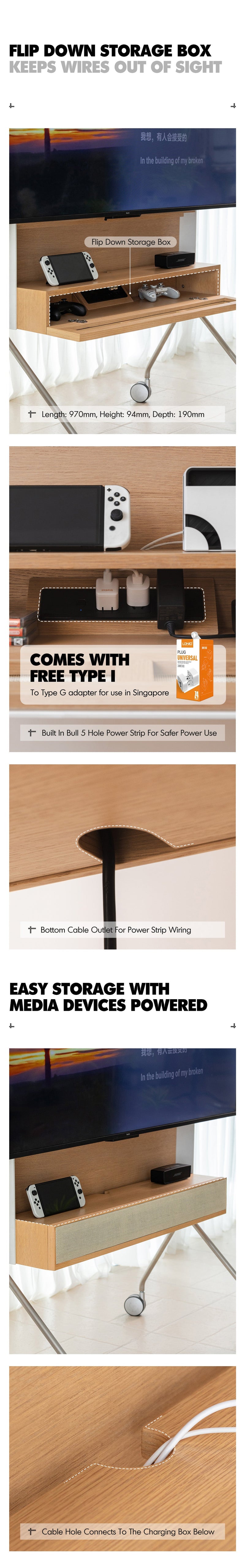 more product details and feature of Minimalist Ash Wood Veneer TV Hanger ROAM