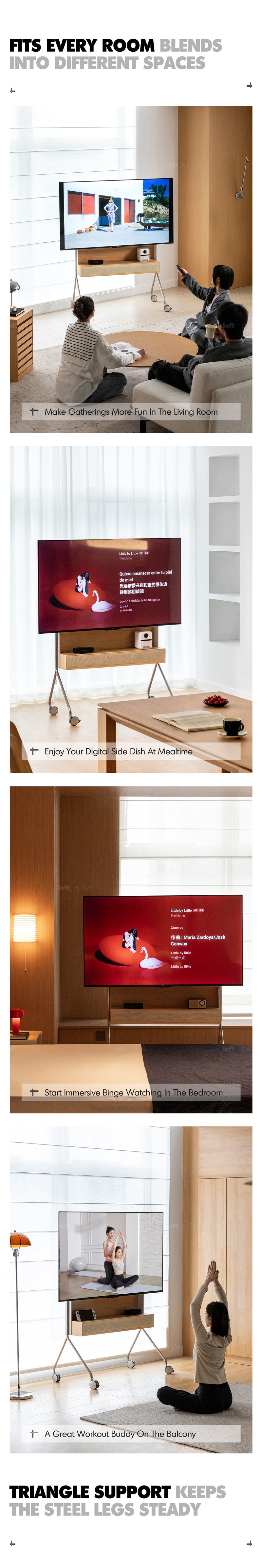 more product details and feature of Minimalist Ash Wood Veneer TV Hanger ROAM