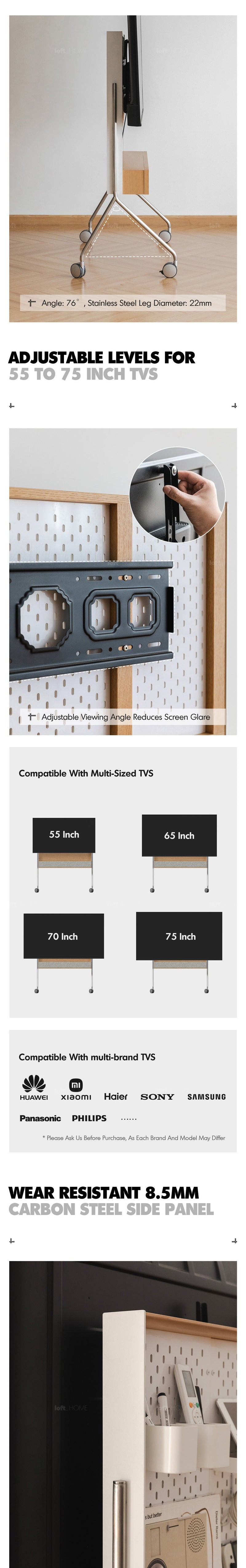 more product details and feature of Minimalist Ash Wood Veneer TV Hanger ROAM