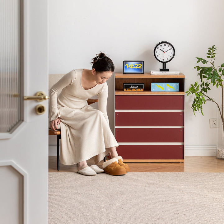 Bauhaus aluminium chest of 5 drawer geometric primary product view.