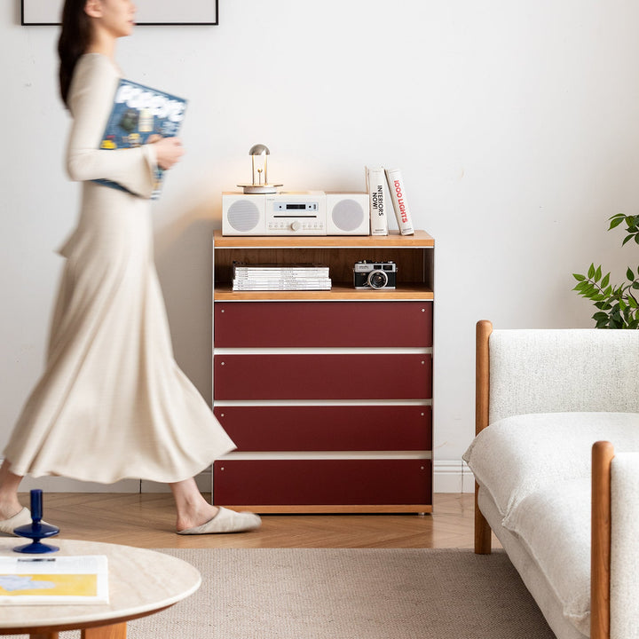 Bauhaus aluminium chest of 5 drawer geometric in real life style.