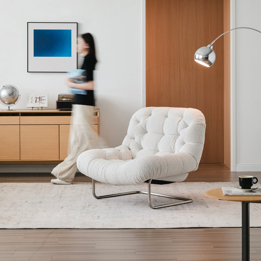 Bauhaus Boucle Fabric 1 Seater Sofa EMI