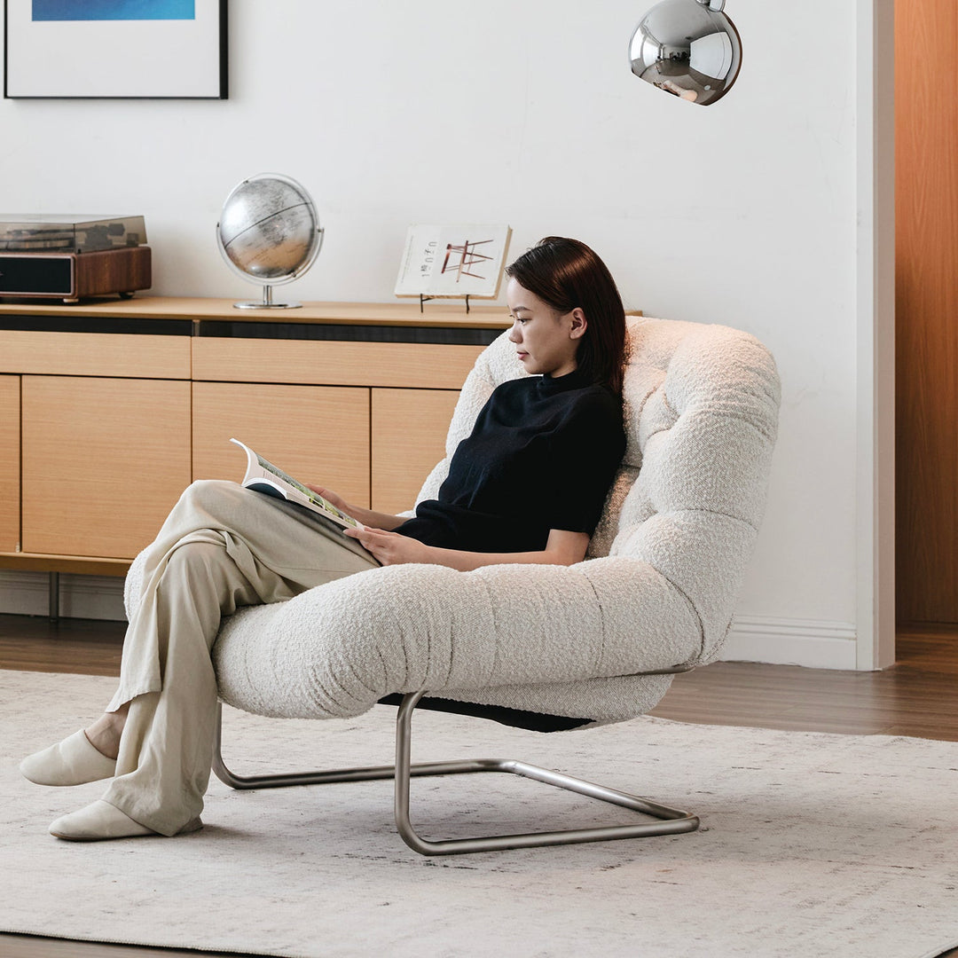 Bauhaus boucle fabric 1 seater sofa emi color swatches.