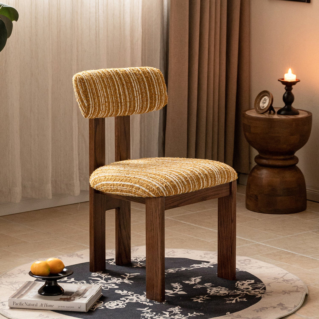 Bauhaus boucle fabric dining chair roma primary product view.