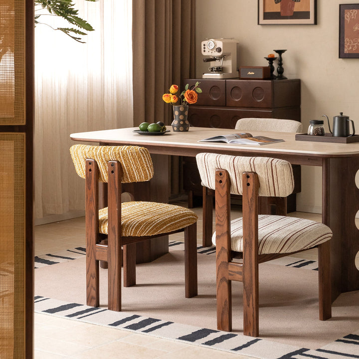 Bauhaus boucle fabric dining chair roma size charts.