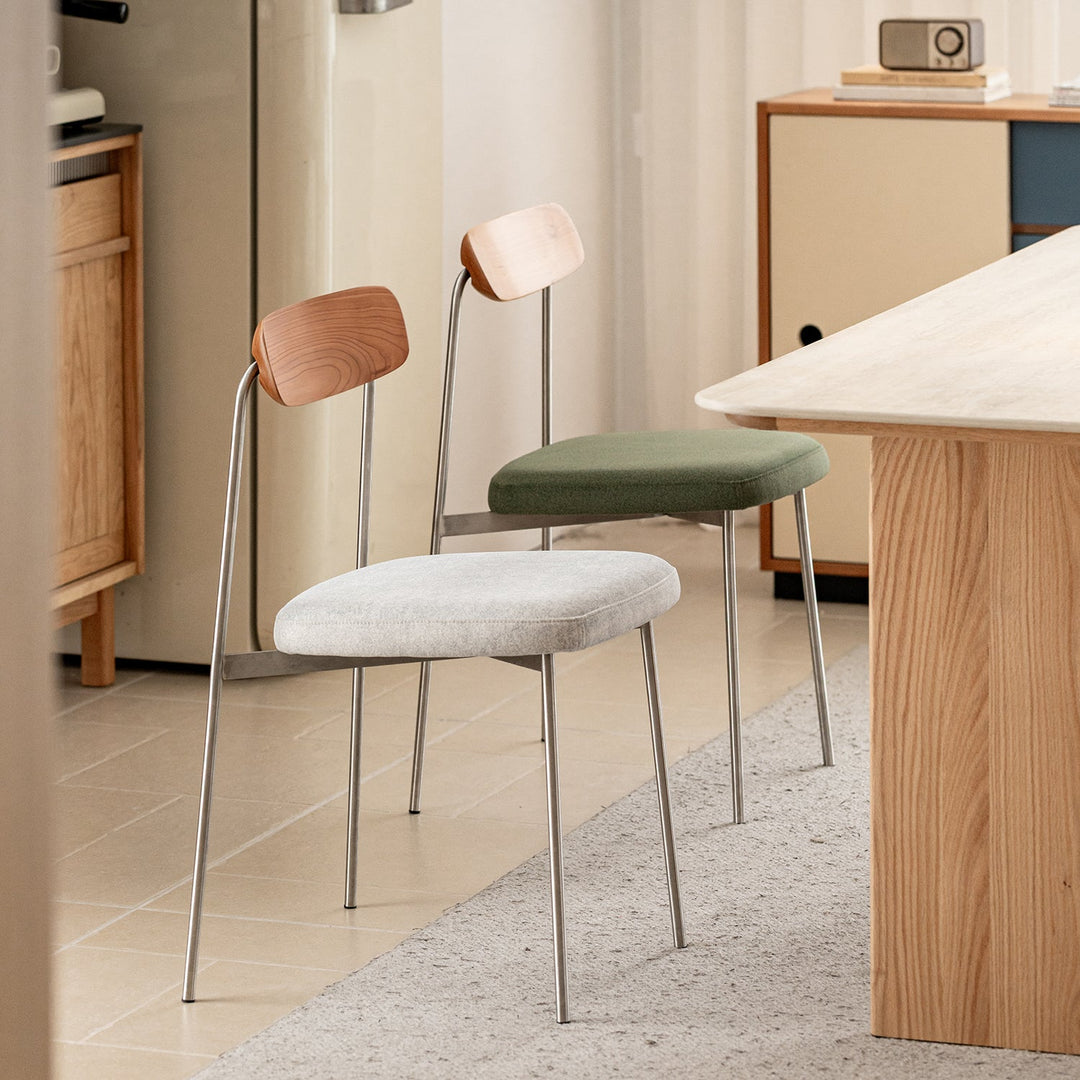 Bauhaus cherry wood dining chair wiener with context.