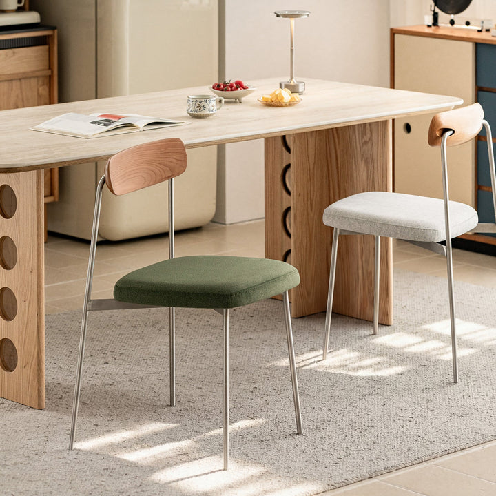 Bauhaus cherry wood dining chair wiener in close up details.