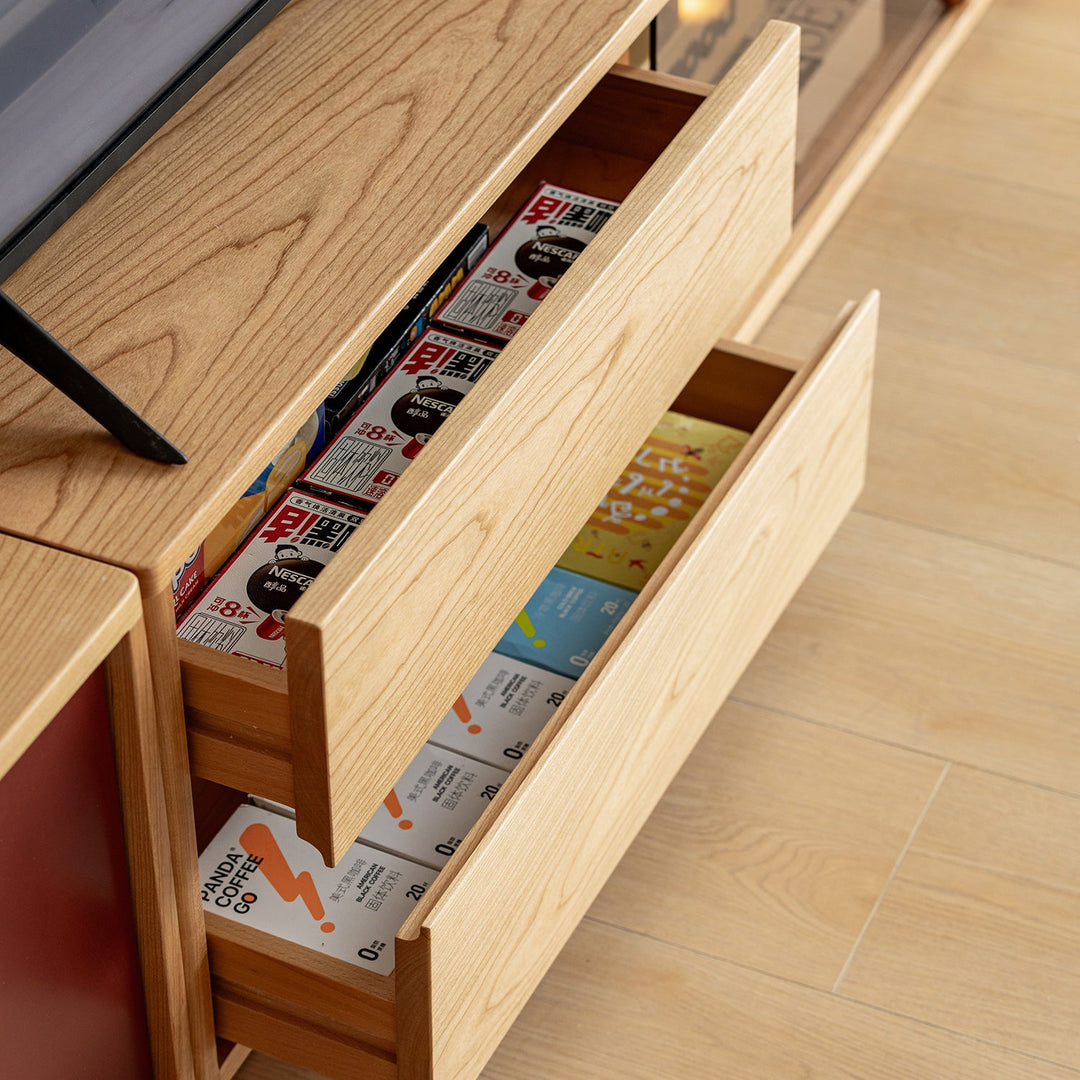 Bauhaus cherry wood tv console time environmental situation.