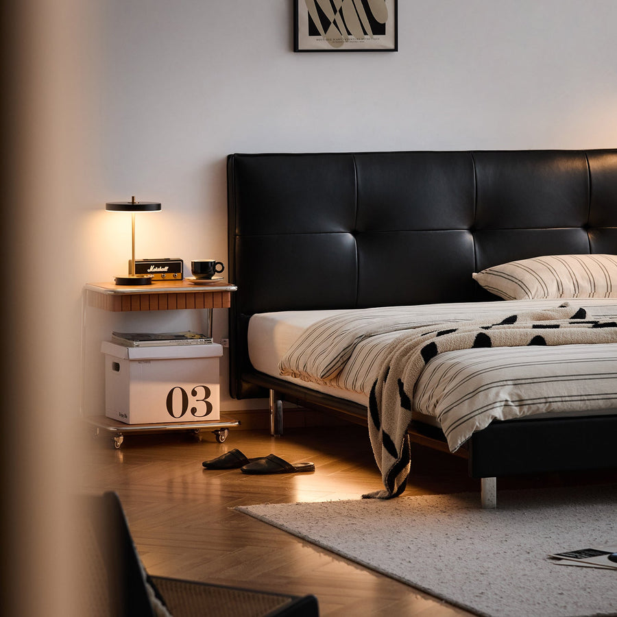 Bauhaus genuine leather bed skillful primary product view.