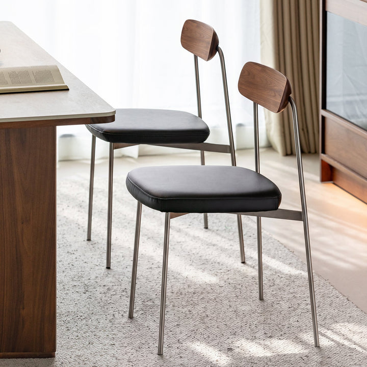 Bauhaus walnut wood dining chair wiener primary product view.