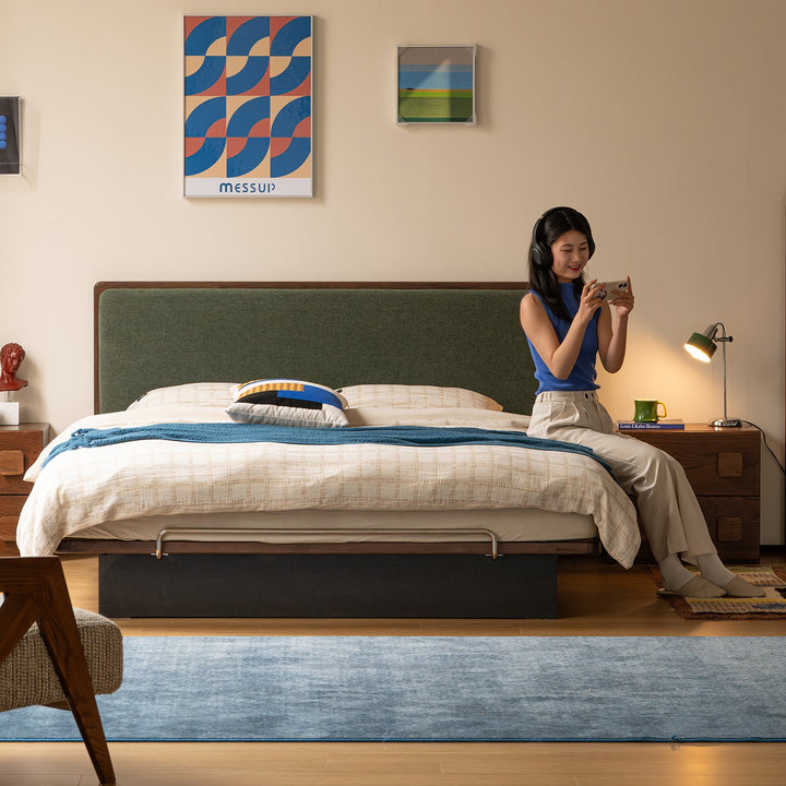 Bauhaus walnut wood storage bed film size charts.