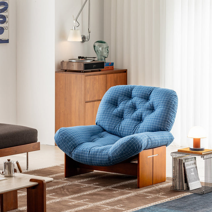 Bauhaus wool fabric 1 seater sofa mies in details.