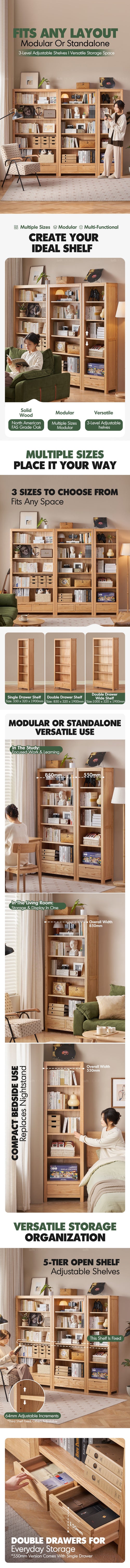 Scandinavian Oak Wood Bookshelf NORWAY Good to Know Preview-1