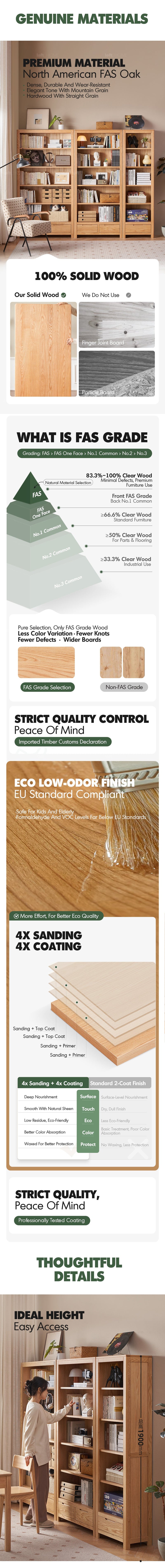 more product details and feature of Scandinavian Oak Wood Bookshelf NORWAY