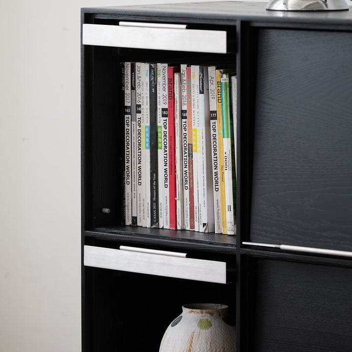 Minimalist Ash Wood Veneer Modular Box Cabinet GRID