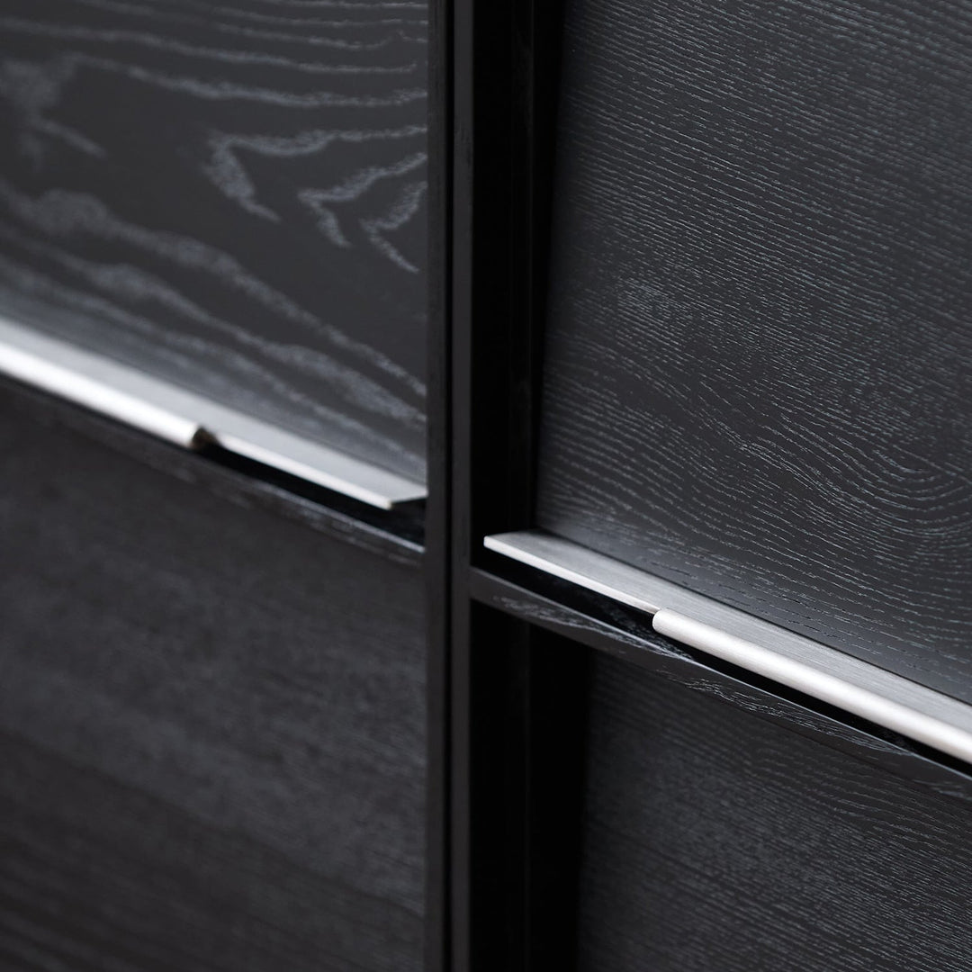 Minimalist ash wood veneer modular box cabinet grid situational feels.