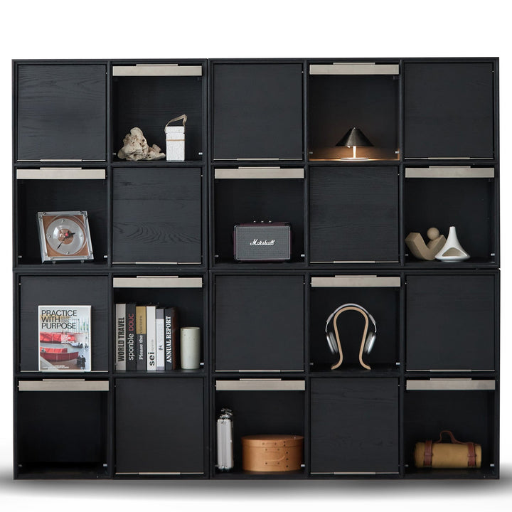 Minimalist Ash Wood Veneer Modular Box Cabinet GRID