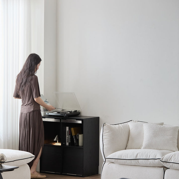 Minimalist Ash Wood Veneer Modular Box Cabinet GRID