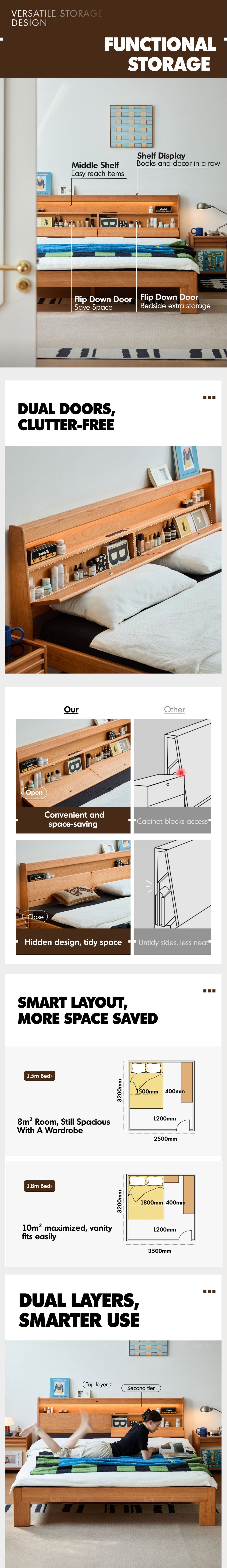 Scandinavian Cherry Wood Bed ACCOMPANY LIGHT More Details and Instruction_8