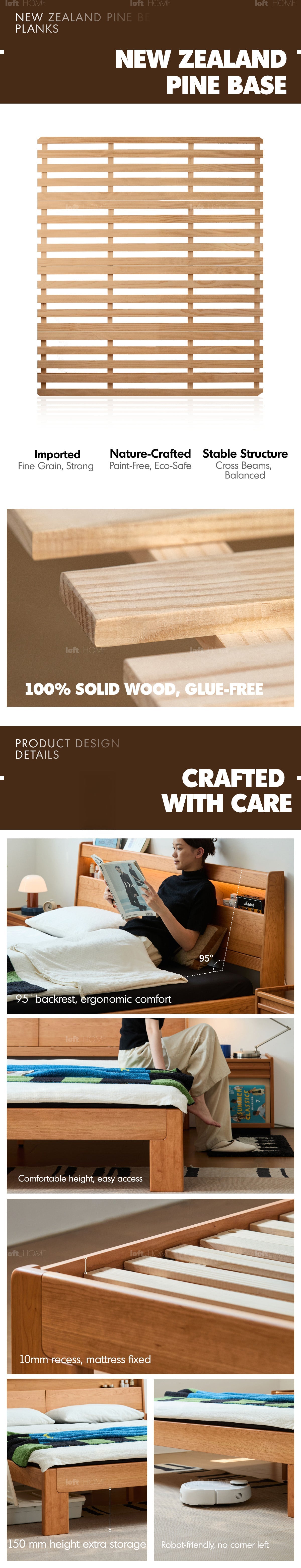 Scandinavian Cherry Wood Bed ACCOMPANY LIGHT More Details and Instruction_10