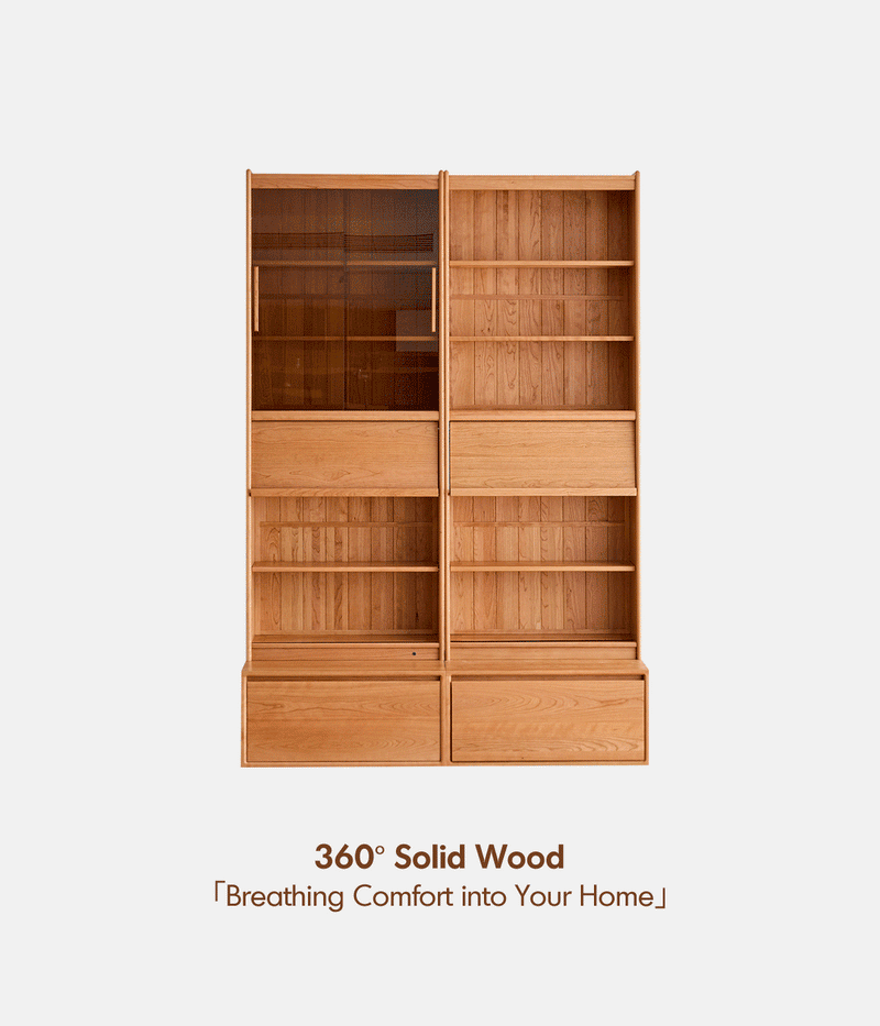 Scandinavian Cherry Wood Bookshelf VISTA More Details and Instruction_2