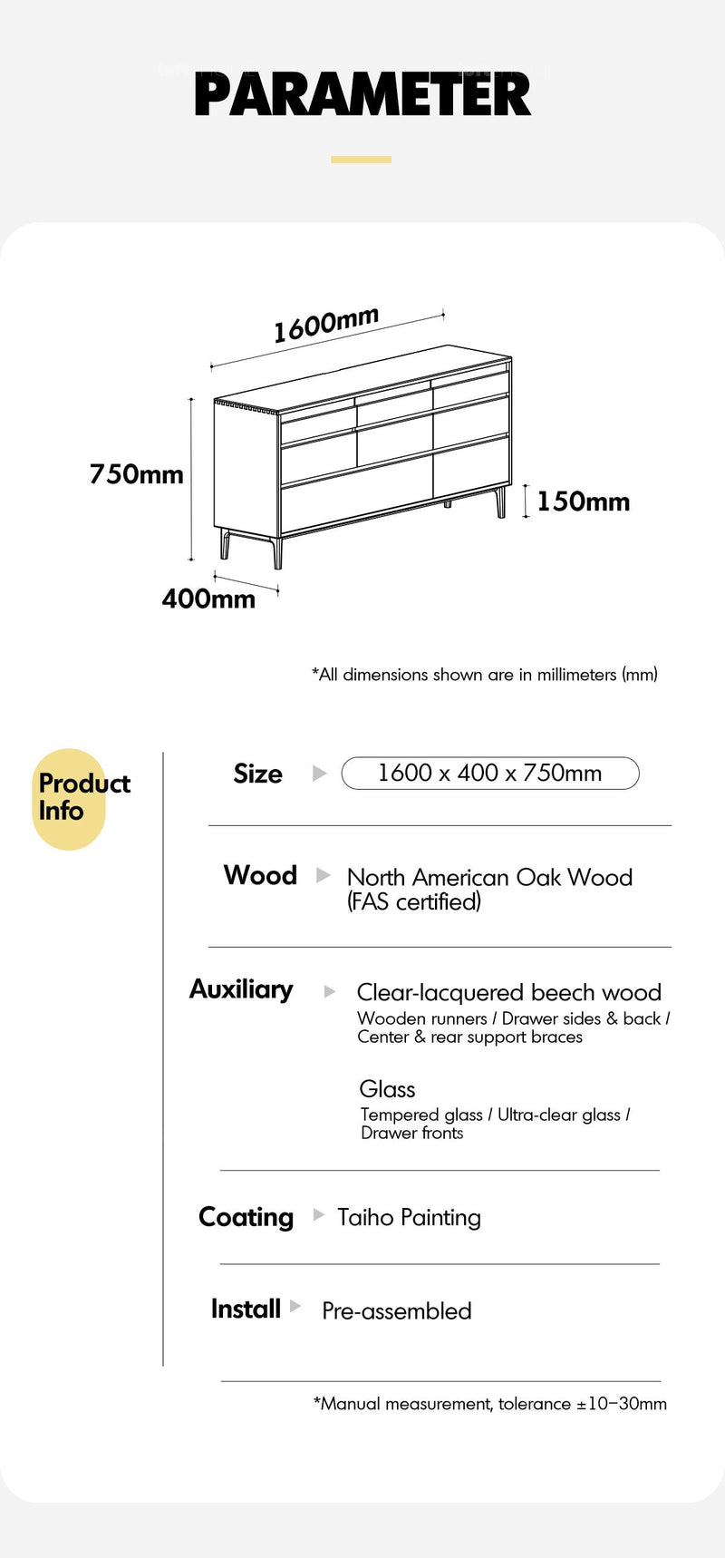 Scandinavian Oak Wood Chest Of 8 Drawers FLOATING LIGHT More Details and Instruction_13